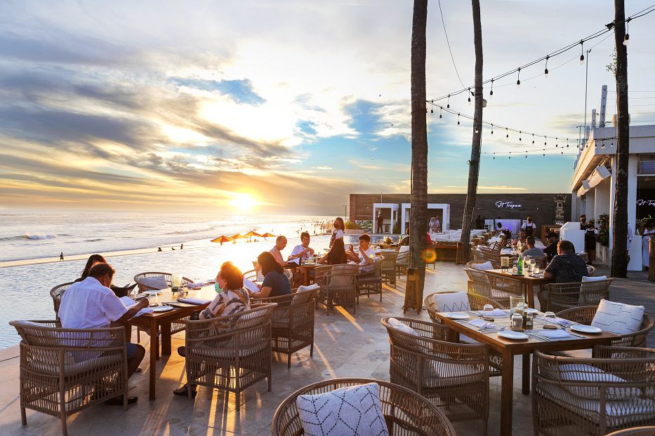 This latest beachfront dining in Bali  offers French  